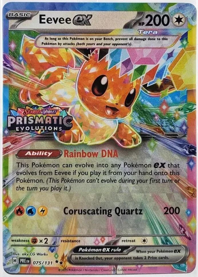 Eevee ex 075/131 Prismatic Evolutions Surprise Box Promo Stamped