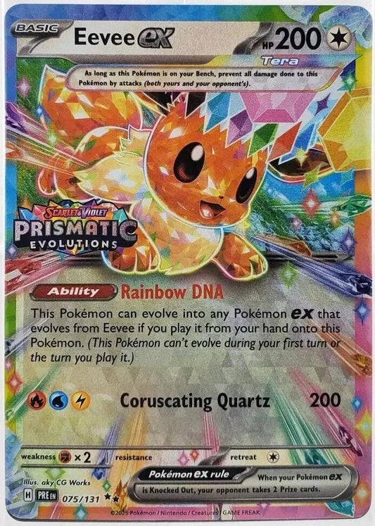 Eevee ex 075/131 Prismatic Evolutions Surprise Box Promo Stamped