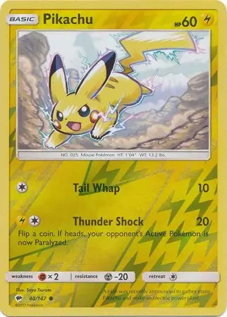Pikachu Reverse Holo - Burning Shadows - PSA 9